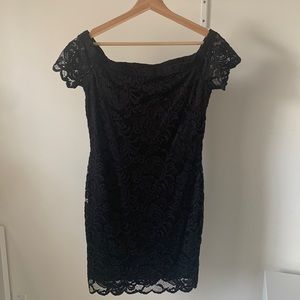 black lace cocktail dress